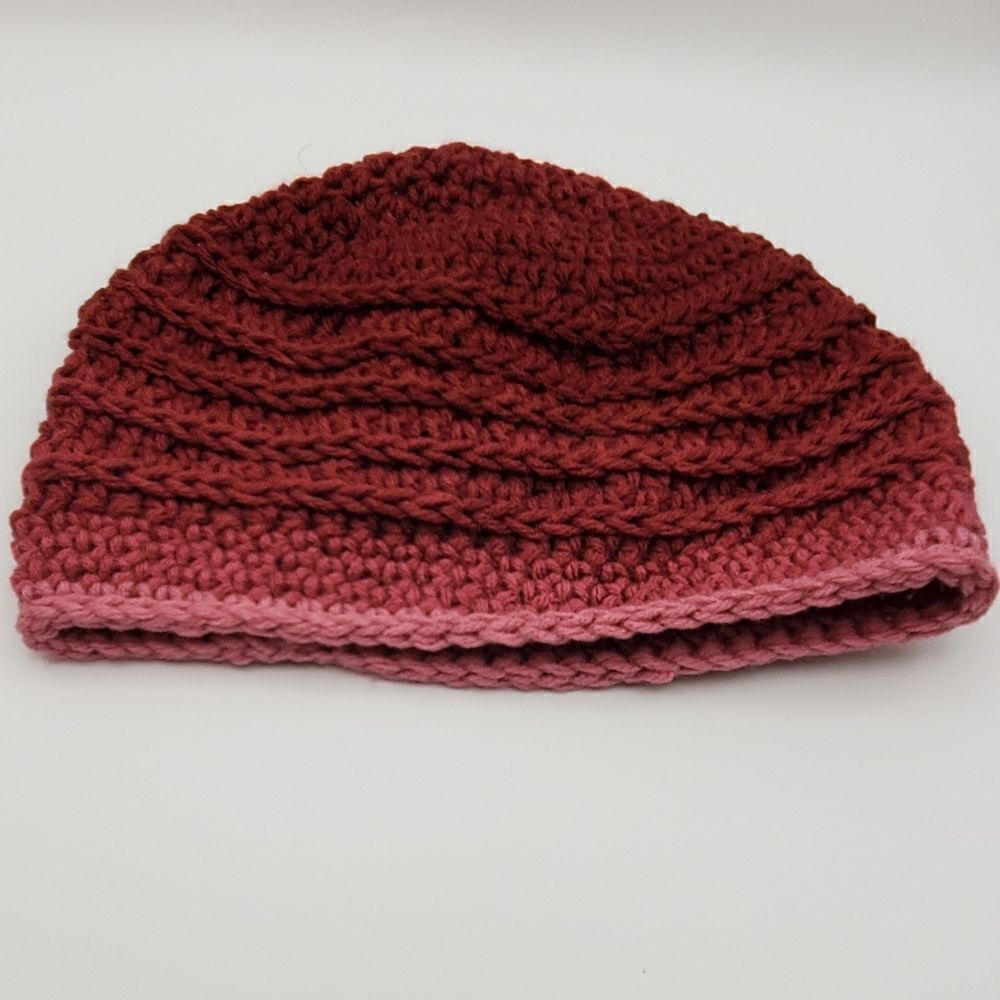 New Beenie Hat & Scarf Set • Ombre Pinks • Made By Hand Knit  • One Of Kind - Picture 7 of 9